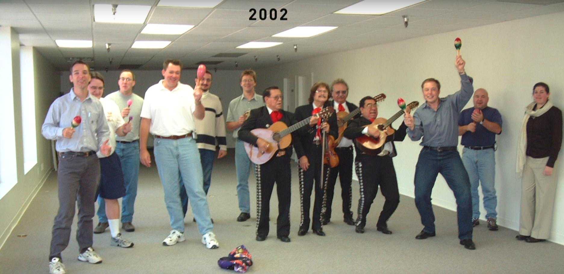 SpaceX employees with a mariachi band