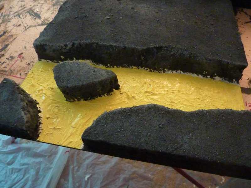 Painting the lava, yellow